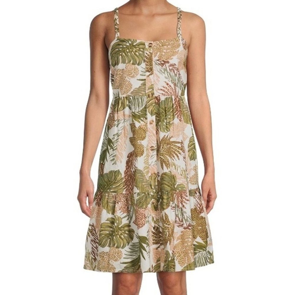 Beach Lunch Lounge Women's Braided Strap Button Front Dress